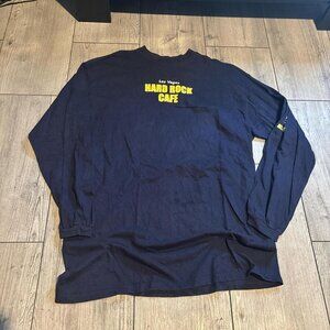 Hard Rock Cafe Men's Navy and Blue T-shirt